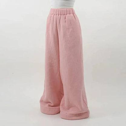 Women's Warm Woolen Wide Leg Pants Casual Loose Street Fashion Autumn Winter New Products